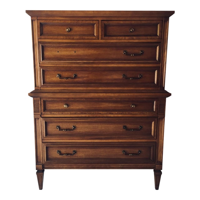 Vintage Thomasville High Boy In Light Walnut 55 X 41 X 19