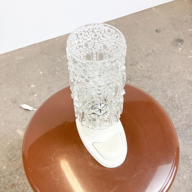 Glass Bag on Plastic Base Table Lamp from Saku, 1970s For Sale - Image 6 of 11