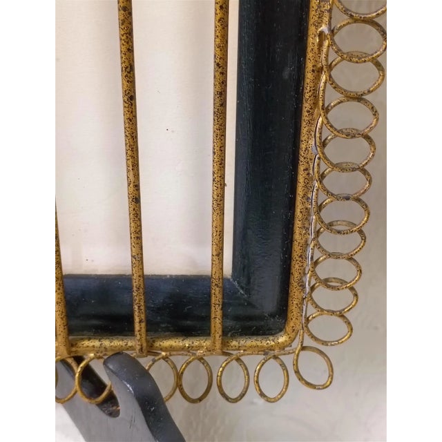 Blue 1950s Chinoiserie Caged Blue Bird Original Watercolor Painting by William Edwin Fager Gilt Metal Birdcage Frame For Sale - Image 8 of 17
