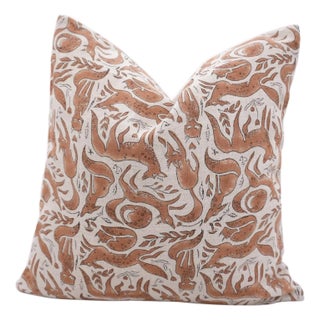 Block Print Decorative Pillow Covers Farmhouse Style Throw Pillows for Home Decor Size- 20x20- Gehravan For Sale