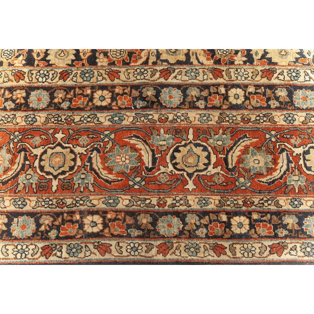 Fine Antique Kirman Rug in Black, Red and Yellow For Sale In New York - Image 6 of 9