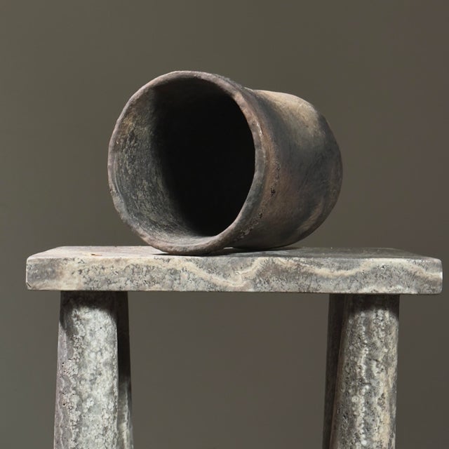 1950s Antique Pit Fired Hand Built Navajo Clay Pot For Sale - Image 5 of 8
