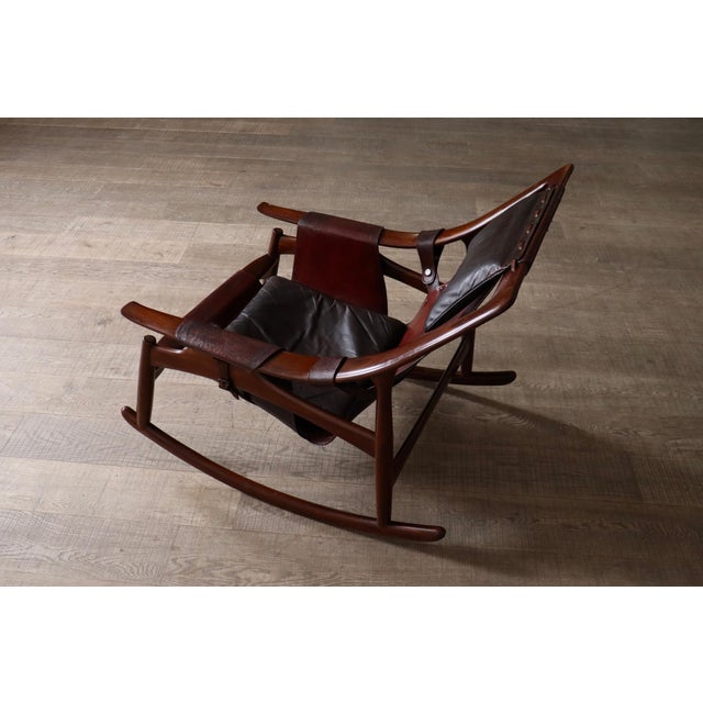 Black Set of Rocking Chair and Ottoman from Liceu de Artes e Ofícios, Brazil, 1960s For Sale - Image 8 of 18