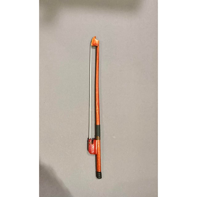 1990s Vintage Miniature Replica Wood Violin and Bow With Case 6.5" Long For Sale - Image 5 of 10