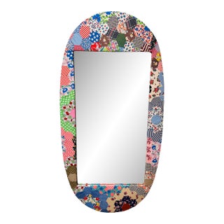 Custom Made Antique Quilt Mirror For Sale