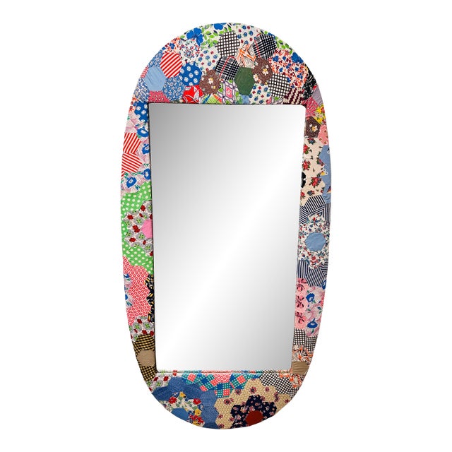 Custom Made Antique Quilt Mirror For Sale