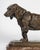 19th century patinated bronze sculpture of a basset hound, animal sculpture, signed barye, antique cast, red marble base....