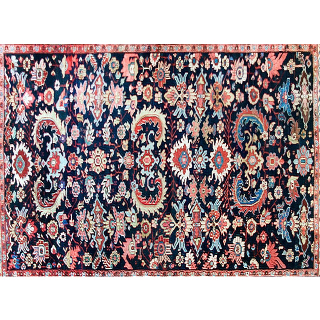 Textile Early 20th Century Persian Heriz Rug For Sale - Image 7 of 14