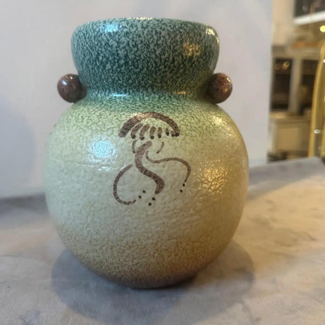 1930s Art Deco Futurist Hand-Painted Ceramic Vase by Iama Albisola For Sale - Image 9 of 11