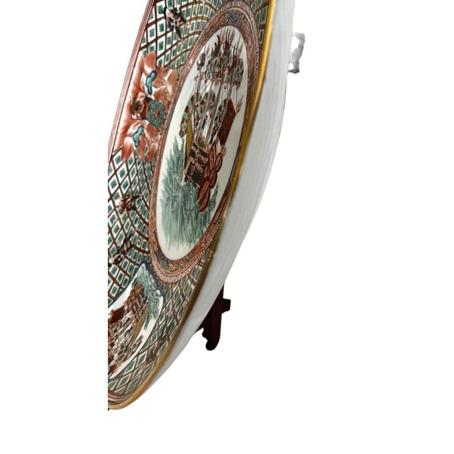 Antique Meiji Period Imari Charger Featuring a Nanban Presentation of Black Ships and Portuguese Merchants and Sailors For Sale In Chicago - Image 6 of 18