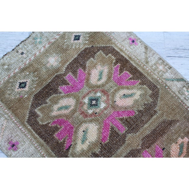 1960s Vintage Turkish Rug - 22"x38" For Sale - Image 5 of 10