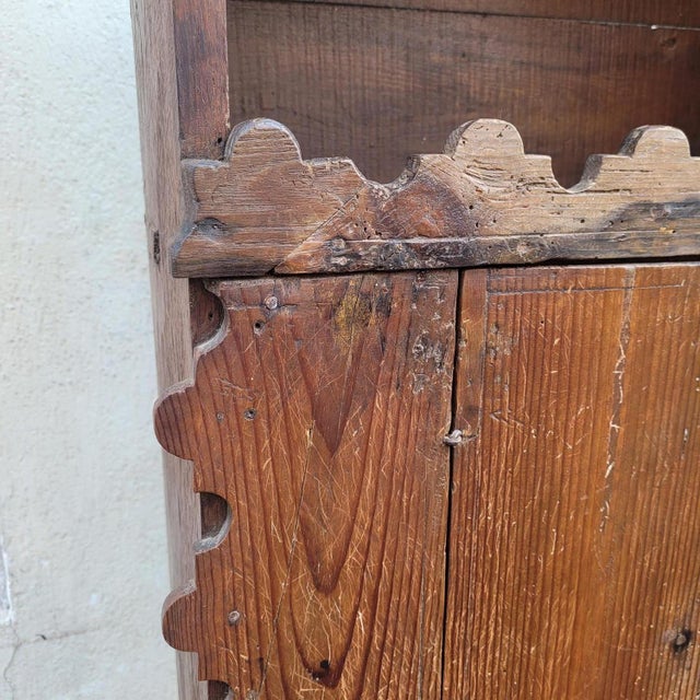 19th Century Folk Art Larch and Chestnut Shepherds Cupboard For Sale - Image 3 of 18
