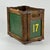 Wood Antique Collapsable Wooden & Meal Box With Carved in Handles in Green Paint & Yellow No.17 For Sale - Image 7 of 12