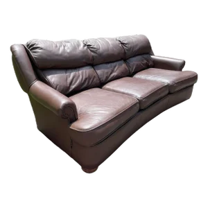 Late 20th Century Emerson Top Grain Brown Leather Sofa
