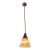 Art Nouveau Art Glass + Copper Pendant Light For Sale