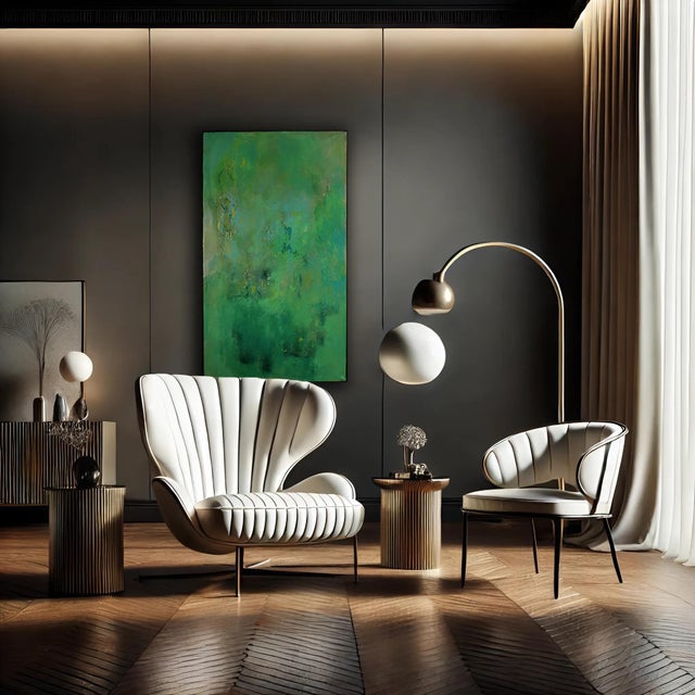 Early 21st Century Giuseppe Caiafa, Rinascita Verde: Abstract Textured Composition, Mixed Media on Canvas, 2025 For Sale - Image 5 of 6