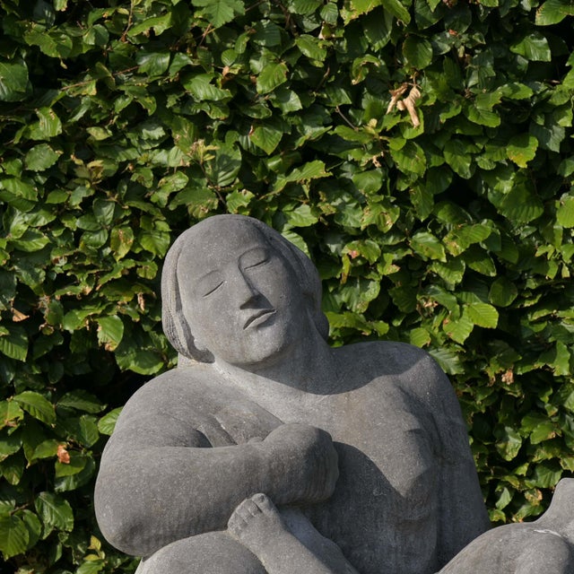This blue stone statue is made by the Belgian artist Jan Keustermans. The sculpture is signed and dated. It is a unique...