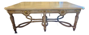Antique French Louis XVI Carved and Parcel Gilt Center Table
