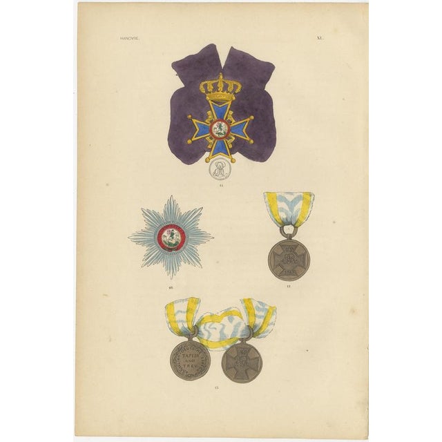 Plate Xl Hanover King's German Legion Medal Wood Engraving, 1844 For Sale - Image 3 of 9