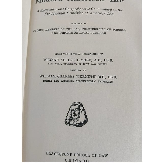 Burgundy Vintage 1960 Blackstone Modern American Law Books – 14-Volume Burgundy & Gilt Library Set For Sale - Image 8 of 16