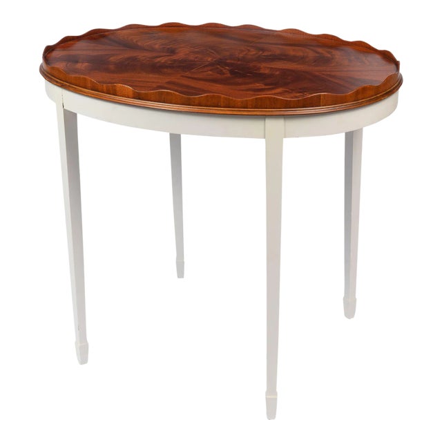 Vintage Figured Mahogany Tray Table on Painted Base For Sale