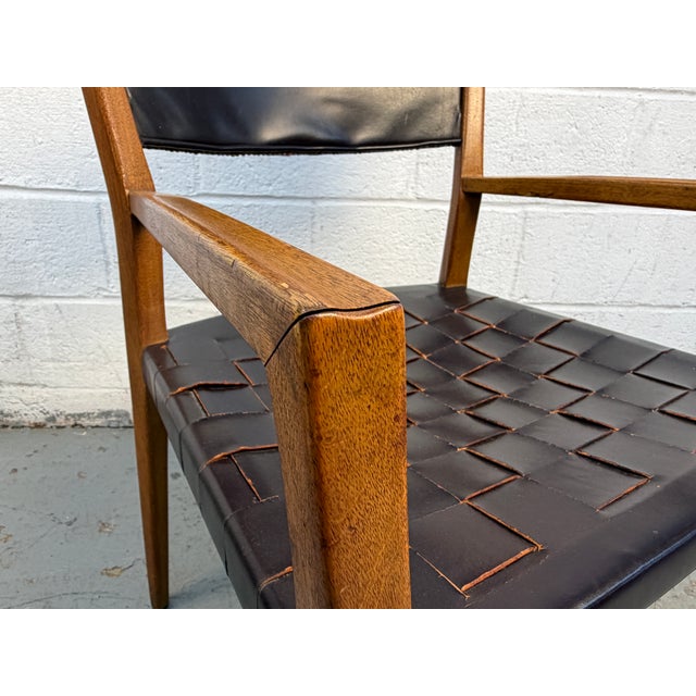 Mid 20th Century Attributed to Paul McCobb for Directional Irwin Collection Woven Leather Dinning Chairs For Sale - Image 12 of 14