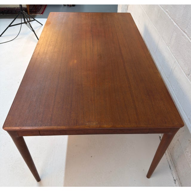 Vintage Danish Mid-Century Modern Teak Expandable Dining Table For Sale - Image 11 of 18
