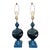 Pair of Mid 20th Century Two-Tone Blue Ceramic Swirl Statement Table Lamps For Sale
