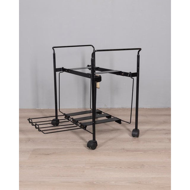 Black Vintage Teulada Trolley by Lluis Clotet and Oscar Tusquets Blanca for Zanotta, 1990s For Sale - Image 8 of 13