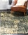 9x12 Blue Hand-Knotted Silk Abstract Cityscape Geometric Modern Carpet Rug For Sale - Image 4 of 4