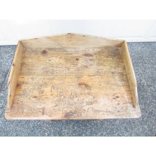 English Antique English Rustic Pine Table or Wash Stand For Sale - Image 3 of 17