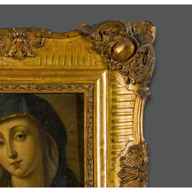 17th Century Italian Religious Painting attributed to Giovanni Battista Salvi, Framed For Sale - Image 7 of 9