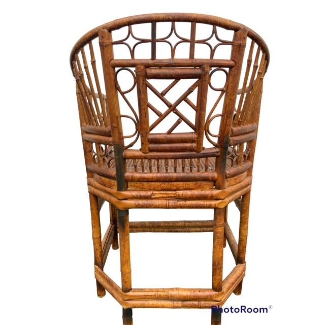 Hollywood Regency 1950s Brighton Pavillion Rattan & Bamboo Chair For Sale - Image 3 of 5