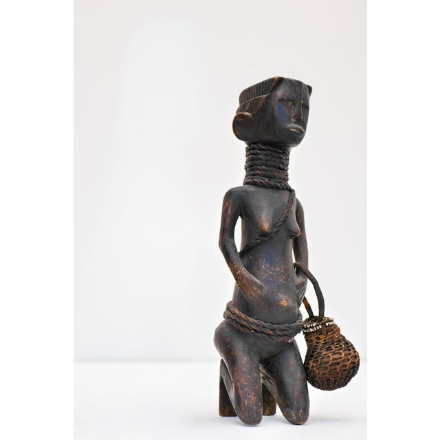 Mid-20th Century Traditional African Hardwood Tribal Nude Female Statues, 1920s, Set of 2 For Sale - Image 15 of 18
