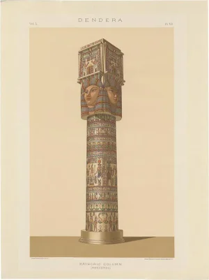 Hathoric Column of the Portico of the Temple of Dendera, 1887, Paper