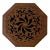 Small Brown Wood Octagonal Carving Storage Accent Box For Sale