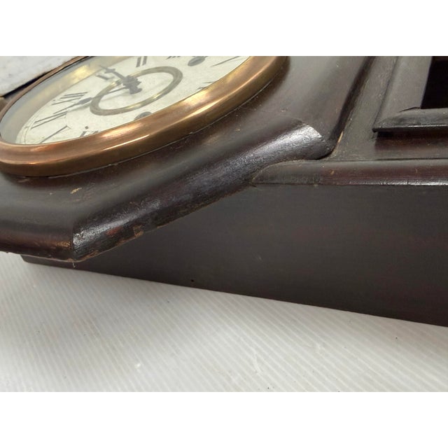 Octagonal Drop Wood Wall Clock, Antique For Sale - Image 10 of 12
