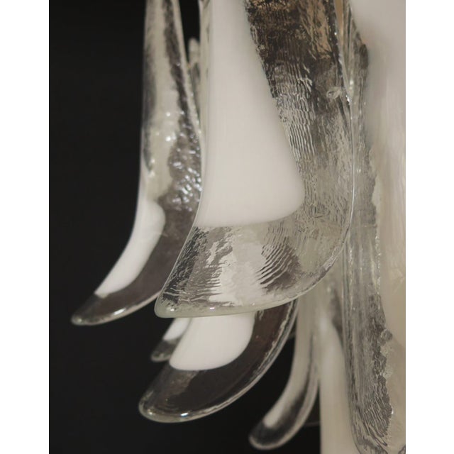 White Murano Chandelier in the style of Mazzega For Sale - Image 5 of 6