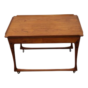 Mid-Century Danish Modern Danish Bar Cart J. Ingvar Jensen Tea Cart Table