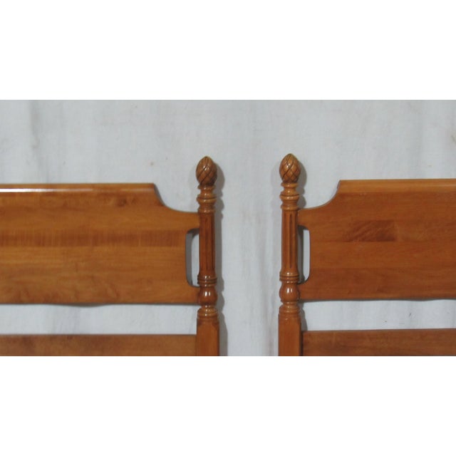 Pair Pineapple Twin Maple Poster Beds Vintage For Sale - Image 6 of 10