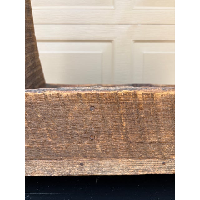 19th Century Hand Hewn Pine Garden Trug With Original Patina For Sale - Image 10 of 16