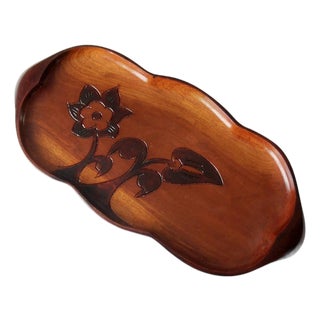 Vintage Caribbean Wood Tray For Sale