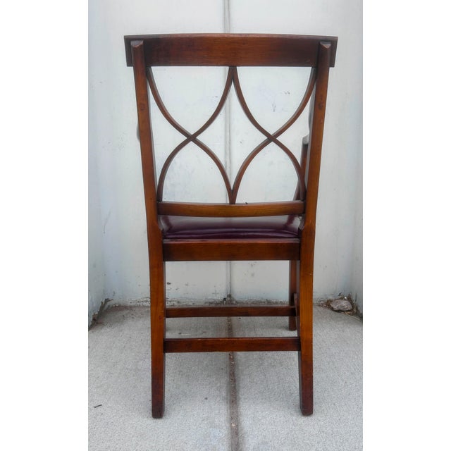 Late 19th Century Regency Style Walnut and Leather Arm Chair For Sale - Image 9 of 12