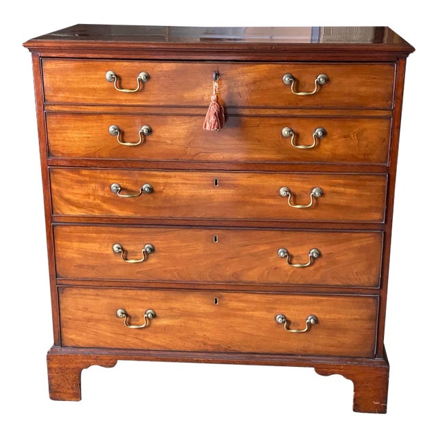Antique English Georgian Secretary Chest Mahogany Circa 1800 For Sale