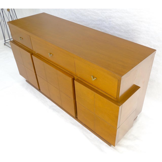 American Mid Century Modern Light Birch 9 Drawers 63” Long Dresser MINT For Sale - Image 12 of 14