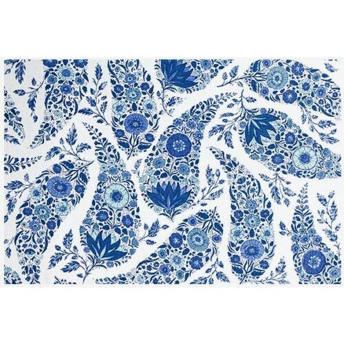 Contemporary Raoul Textiles Kashmir Delft Linen Designer Fabric By
