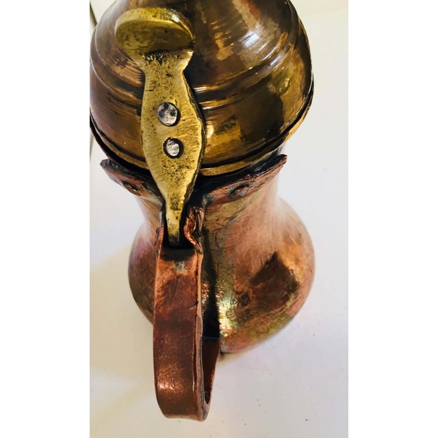 Antique Dallah Coffee Pot, Hand-Hammered Copper & Brass, Oman, 1890 For Sale - Image 11 of 18