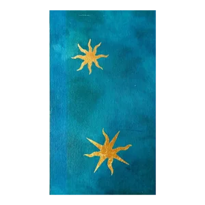 Jacques Lamy, Abstract Oil Painting Gold Leaf Stars 1 of 2