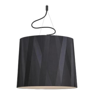 Modern Espresso Ribbon / Wrapped Drum Shade Pendant Light For Sale