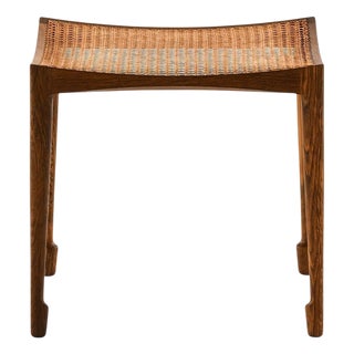Stool with Oak Frame from Bernt Petersen, 1950s For Sale